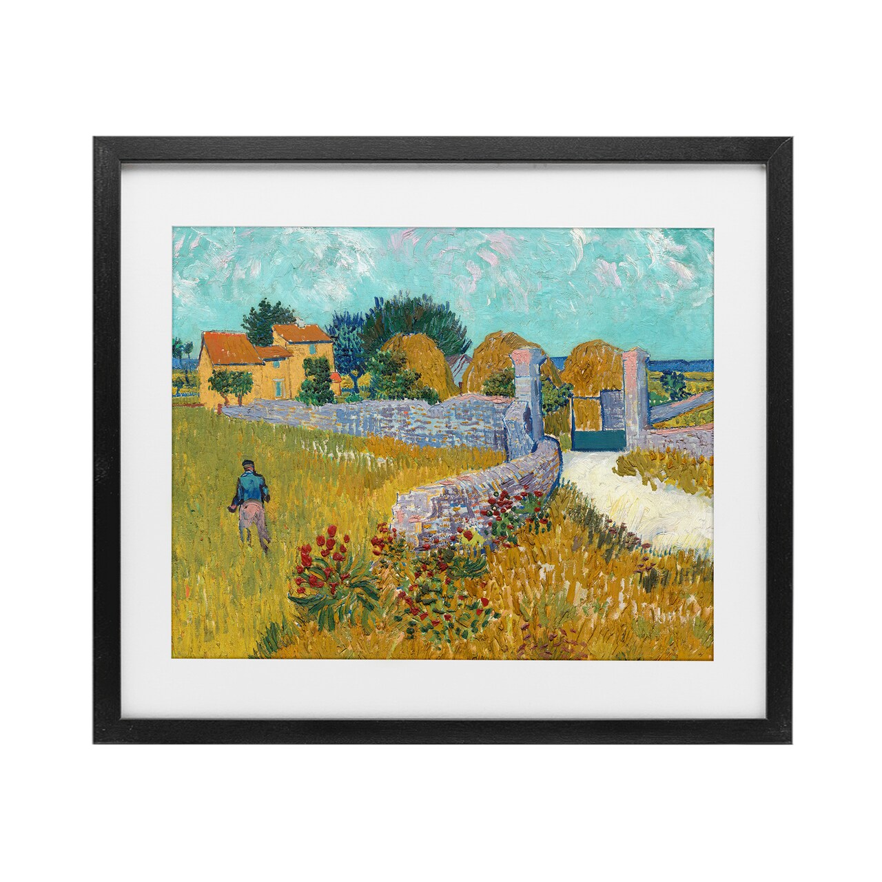 Stupell Industries Farmhouse In Provence Framed Print Under Glass, design by Vincent Van Gogh